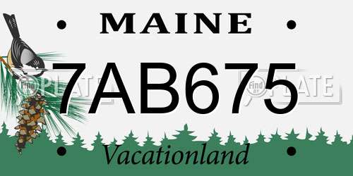 7AB675 Maine License Plate