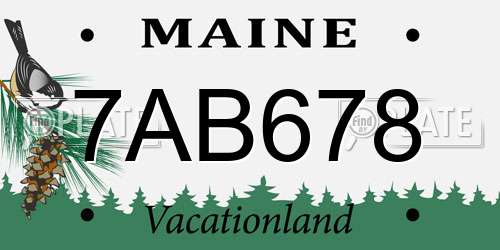 7AB678 Maine License Plate