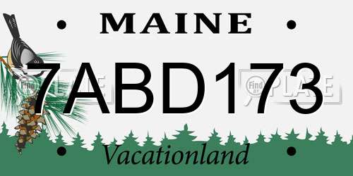 7ABD173 Maine License Plate