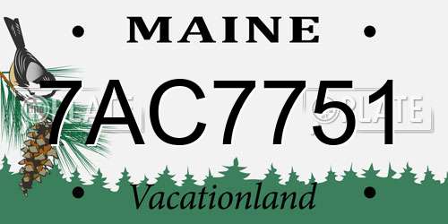 7AC7751 Maine License Plate