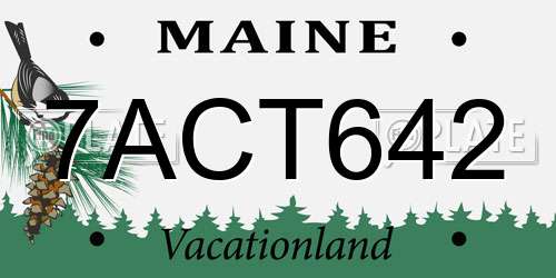 7ACT642 Maine License Plate