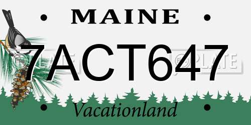 7ACT647 Maine License Plate
