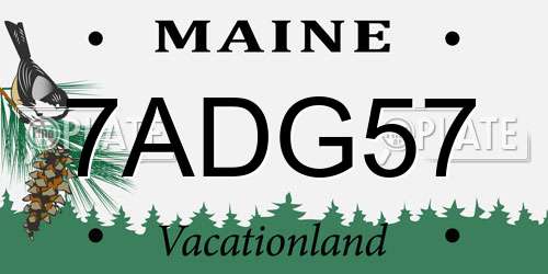 7ADG57 Maine License Plate