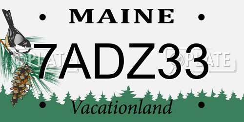 7ADZ33 Maine License Plate