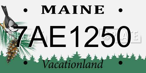 7AE1250 Maine License Plate