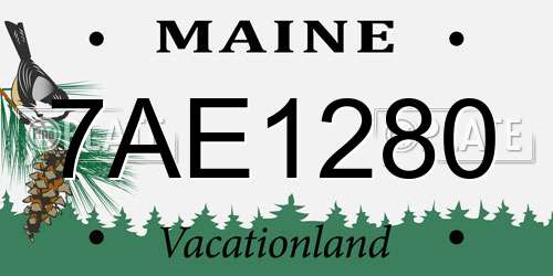 7AE1280 Maine License Plate