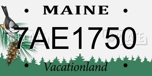 7AE1750 Maine License Plate