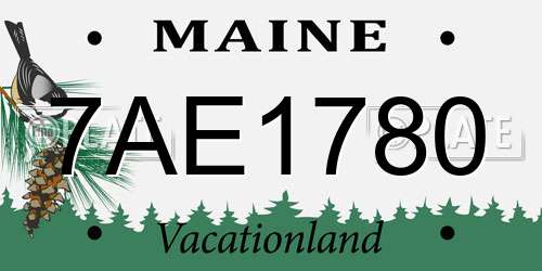 7AE1780 Maine License Plate