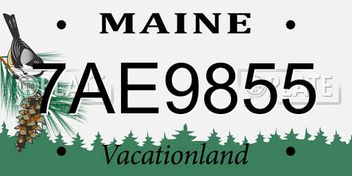 7AE9855 Maine License Plate