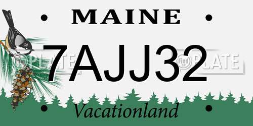 7AJJ32 Maine License Plate