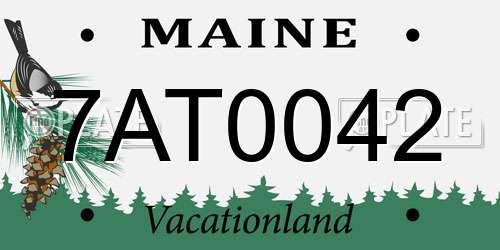 7AT0042 Maine License Plate