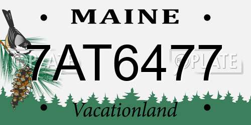 7AT6477 Maine License Plate
