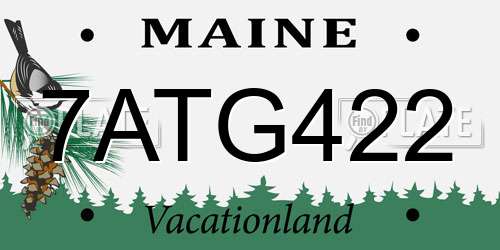 7ATG422 Maine License Plate
