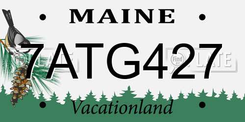 7ATG427 Maine License Plate