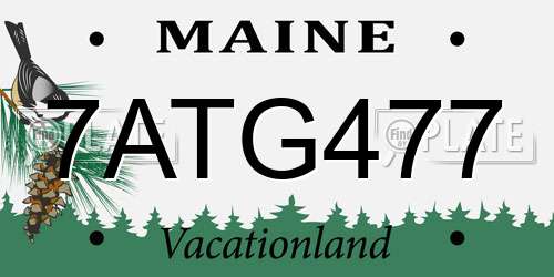 7ATG477 Maine License Plate