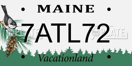 7ATL72 Maine License Plate