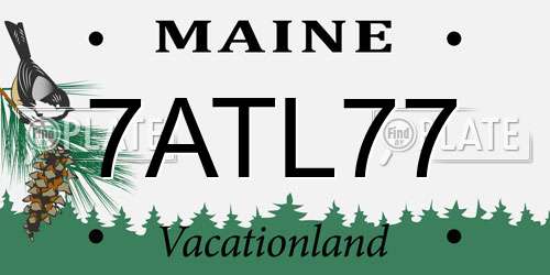 7ATL77 Maine License Plate