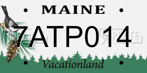 7ATP014 Maine License Plate