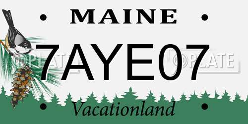 7AYE07 Maine License Plate