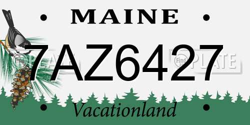 7AZ6427 Maine License Plate
