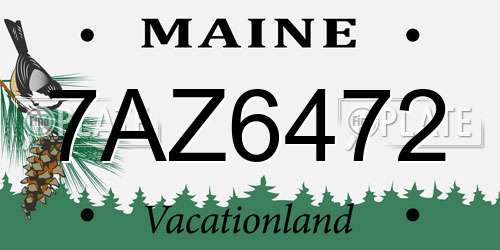 7AZ6472 Maine License Plate