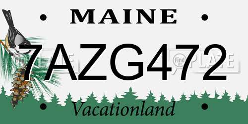 7AZG472 Maine License Plate