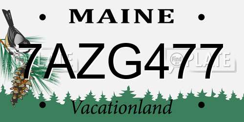 7AZG477 Maine License Plate