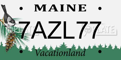 7AZL77 Maine License Plate