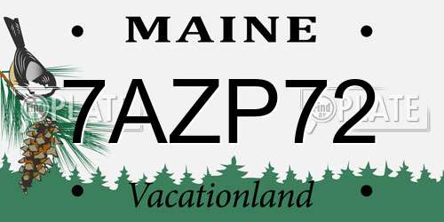 7AZP72 Maine License Plate