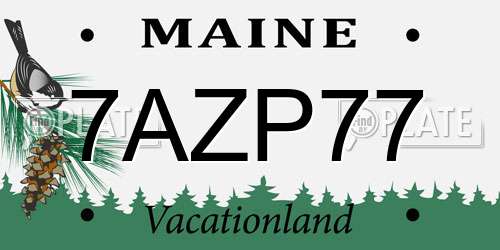 7AZP77 Maine License Plate