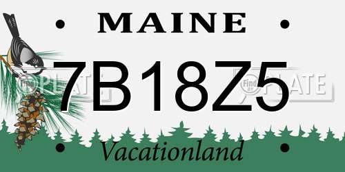 7B18Z5 Maine License Plate