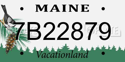 7B22879 Maine License Plate