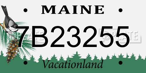 7B23255 Maine License Plate