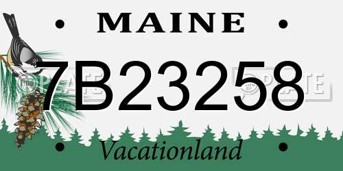7B23258 Maine License Plate