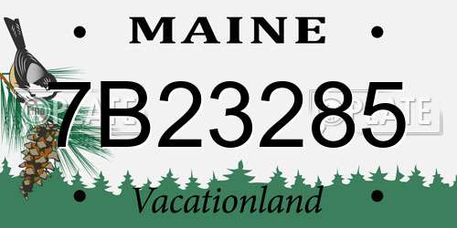 7B23285 Maine License Plate