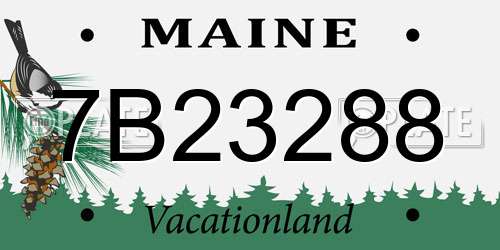7B23288 Maine License Plate