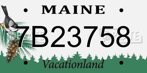 7B23758 Maine License Plate