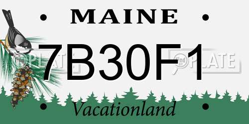 7B30F1 Maine License Plate
