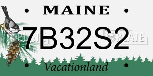 7B32S2 Maine License Plate