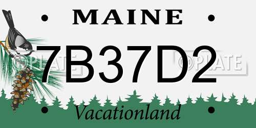 7B37D2 Maine License Plate
