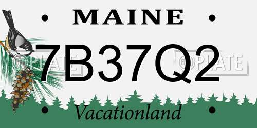 7B37Q2 Maine License Plate