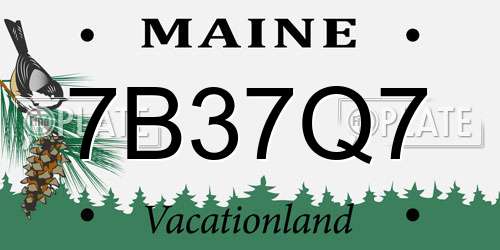 7B37Q7 Maine License Plate