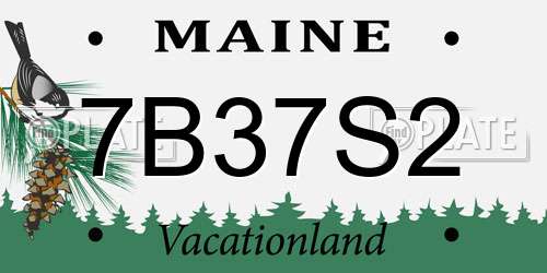 7B37S2 Maine License Plate
