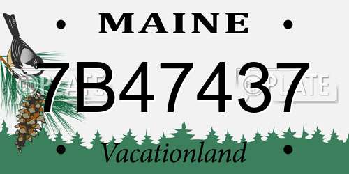 7B47437 Maine License Plate