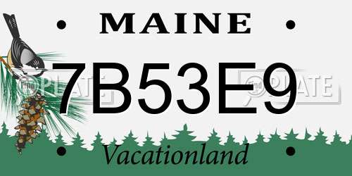 7B53E9 Maine License Plate