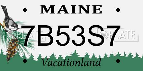 7B53S7 Maine License Plate