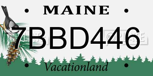 7BBD446 Maine License Plate