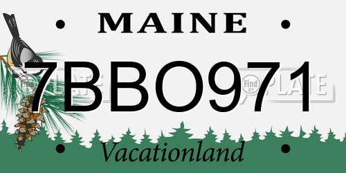 7BBO971 Maine License Plate