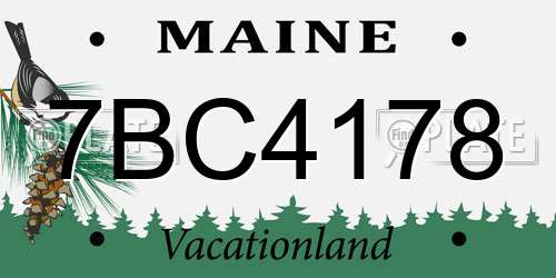 7BC4178 Maine License Plate