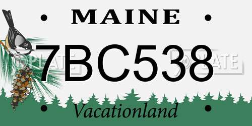 7BC538 Maine License Plate